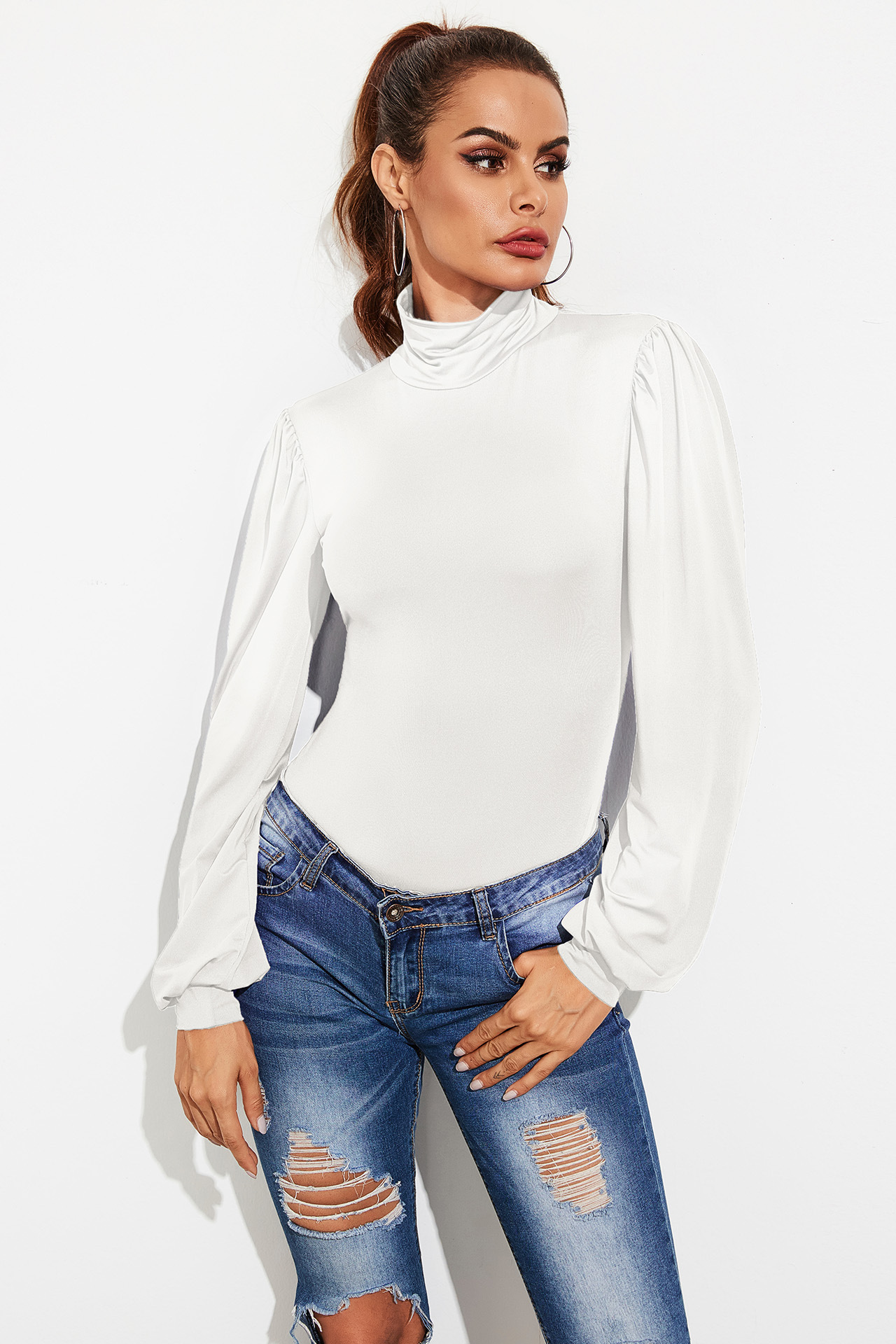 Versatile Mock-neck Pullover Long-sleeve Jumpsuit Bd2843eb 796b 47f7 Bce3 3d866f86f80a