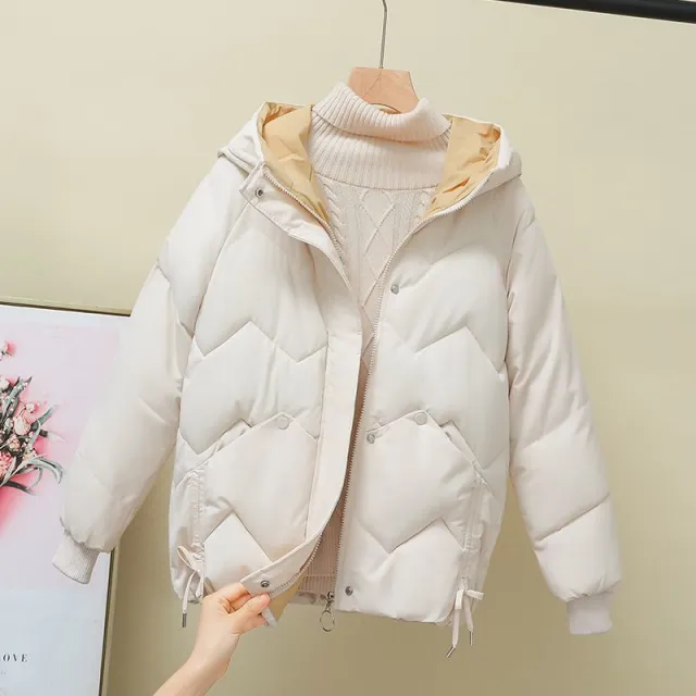 Women's Winter Loose Fashion Short Cotton Coat Beige - Shop at LoveMi