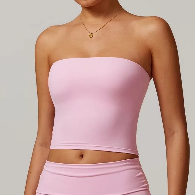 Non slip Tube Top Beauty Back Exercise Underwear Women Cherry Blossom Powder - Shop at LoveMi