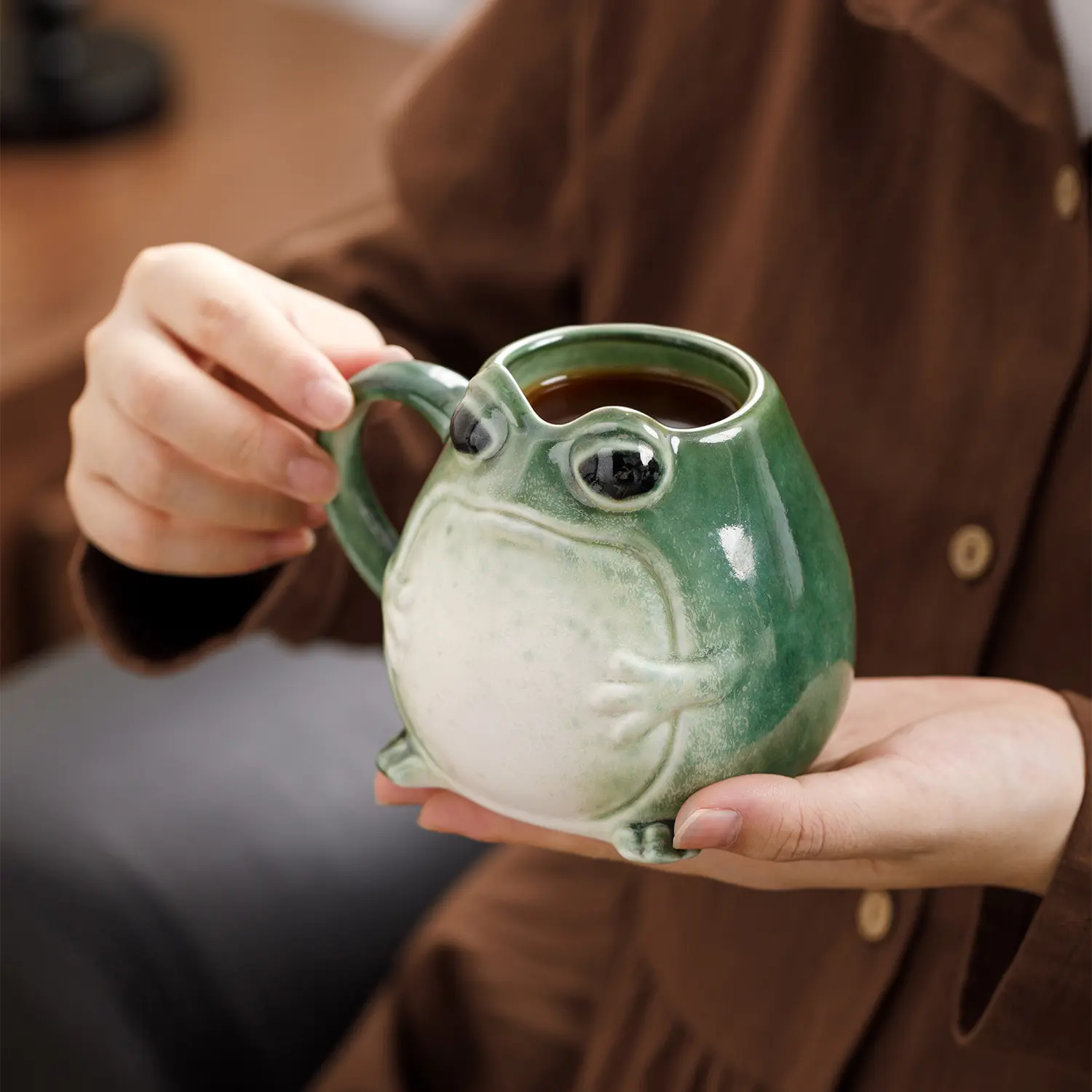 Creative Ceramic Craft Frog Kitchen Home Mug