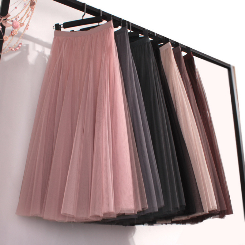 Womens Autumnwinter Figure-flattering Draped Skirt