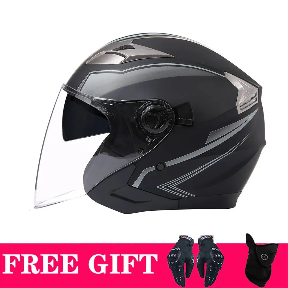 Motorcycle Helmet Double Lens Retro Riding Helmet