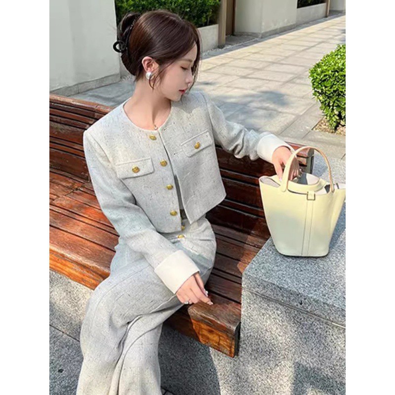 New Early Autumn Set Slimming French Style Temperament Two-piece Set - Image 1