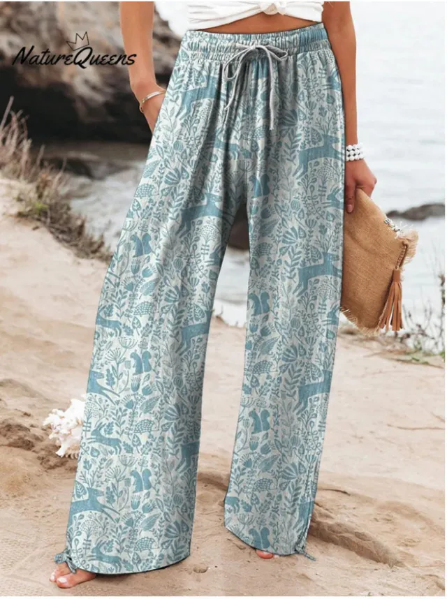 Women's High Waist Casual Loose Printed Wide leg Pants Style 4 L - Shop at LoveMi