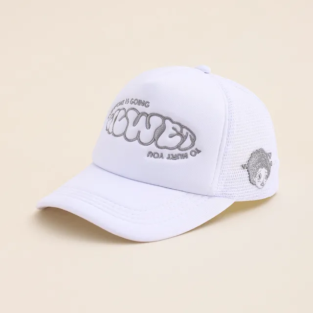 Cartoon Anime Embroidery Sun Baseball Cap White - Shop at LoveMi