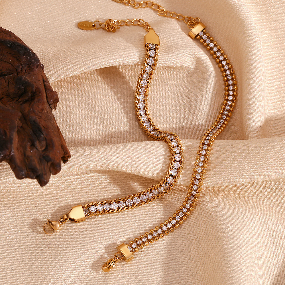 Three-layer Woven Twisted Chain Ball Bracelet Women