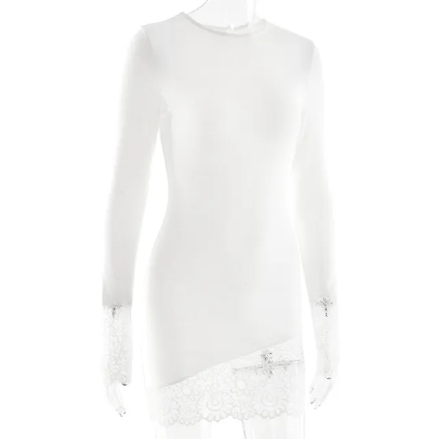 Women's Slim Knit Dress White - Shop at LoveMi