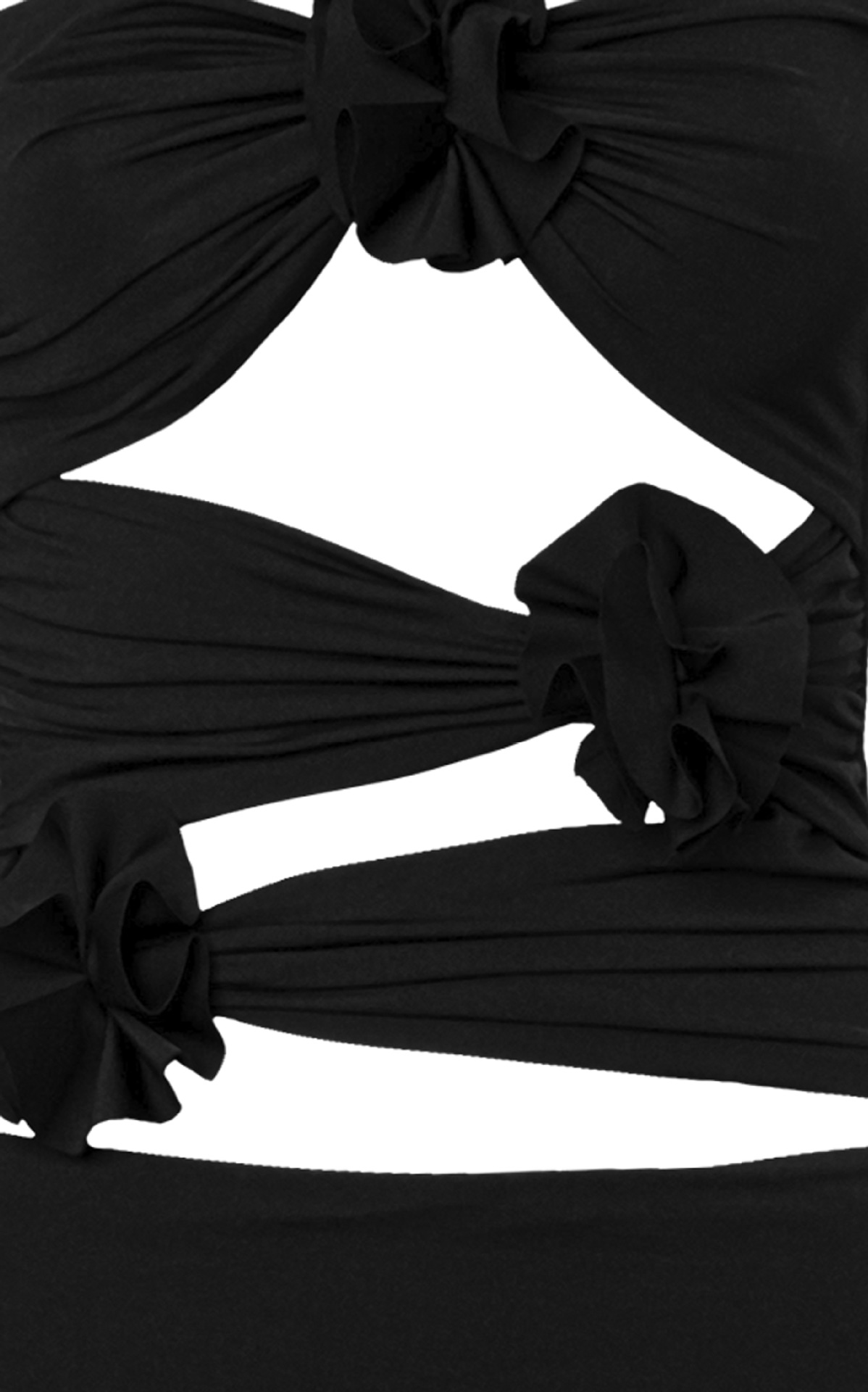 Women's Slim-fit Three-dimensional Flower Waist-tight Long Hollow-out Halter Dress
