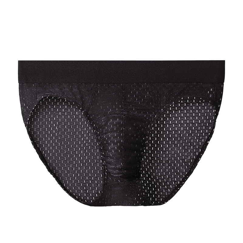 Men's Underwear Ice Silk Solid Color Low Waist