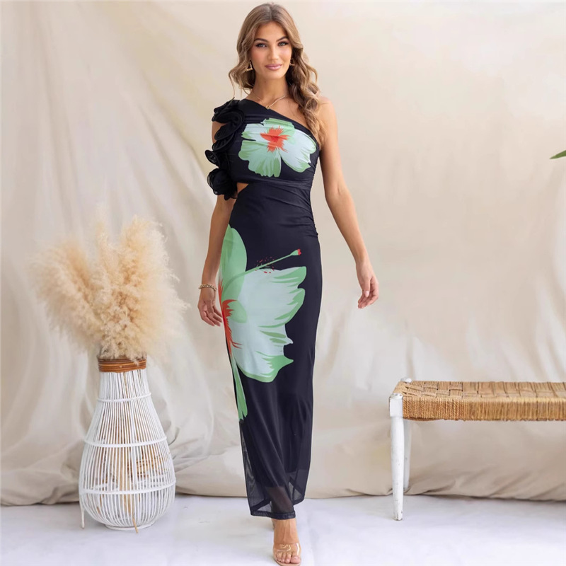 Fashion One Shoulder Slim Fit Dress