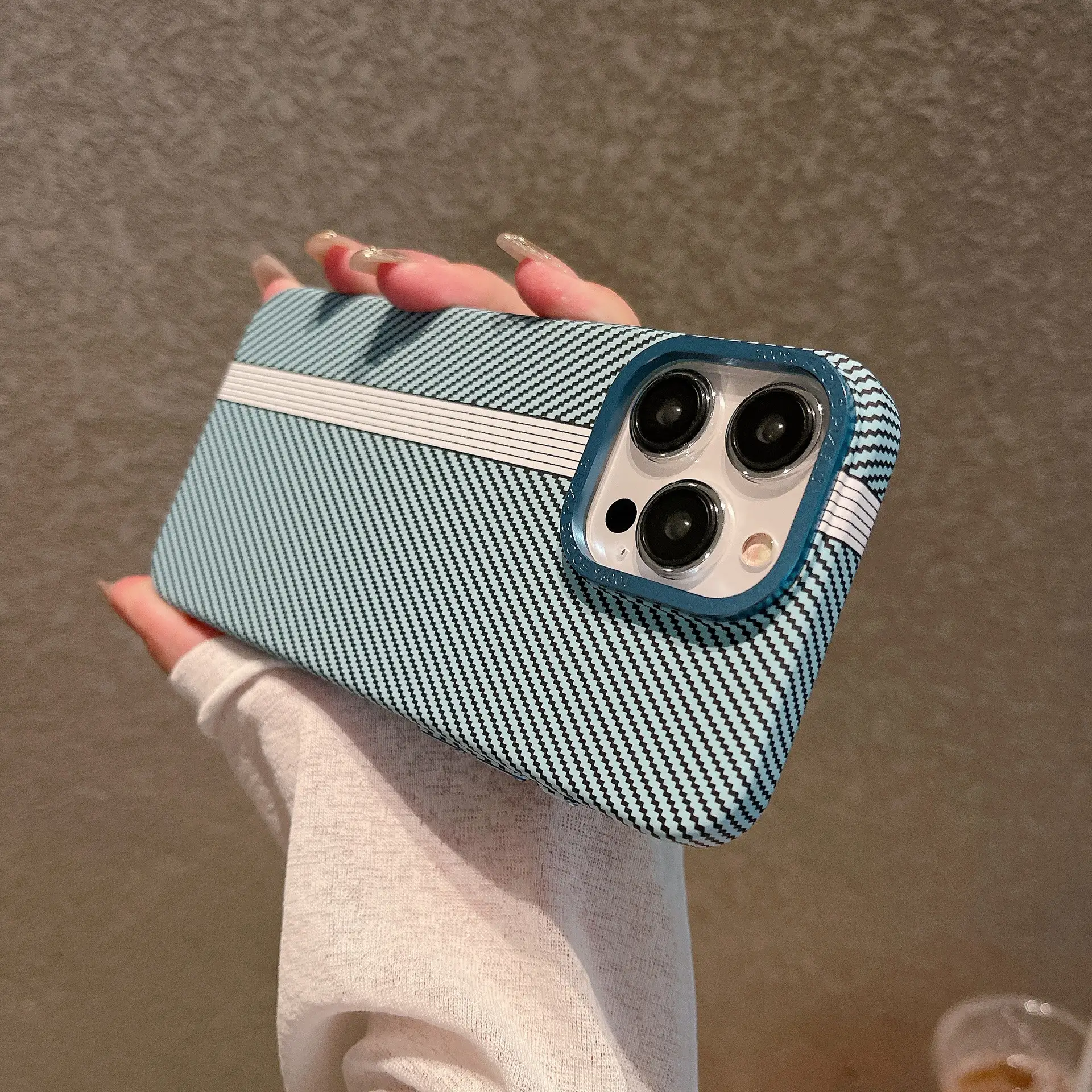 Carbon Fiber Grain Frosted Pc Phone Case