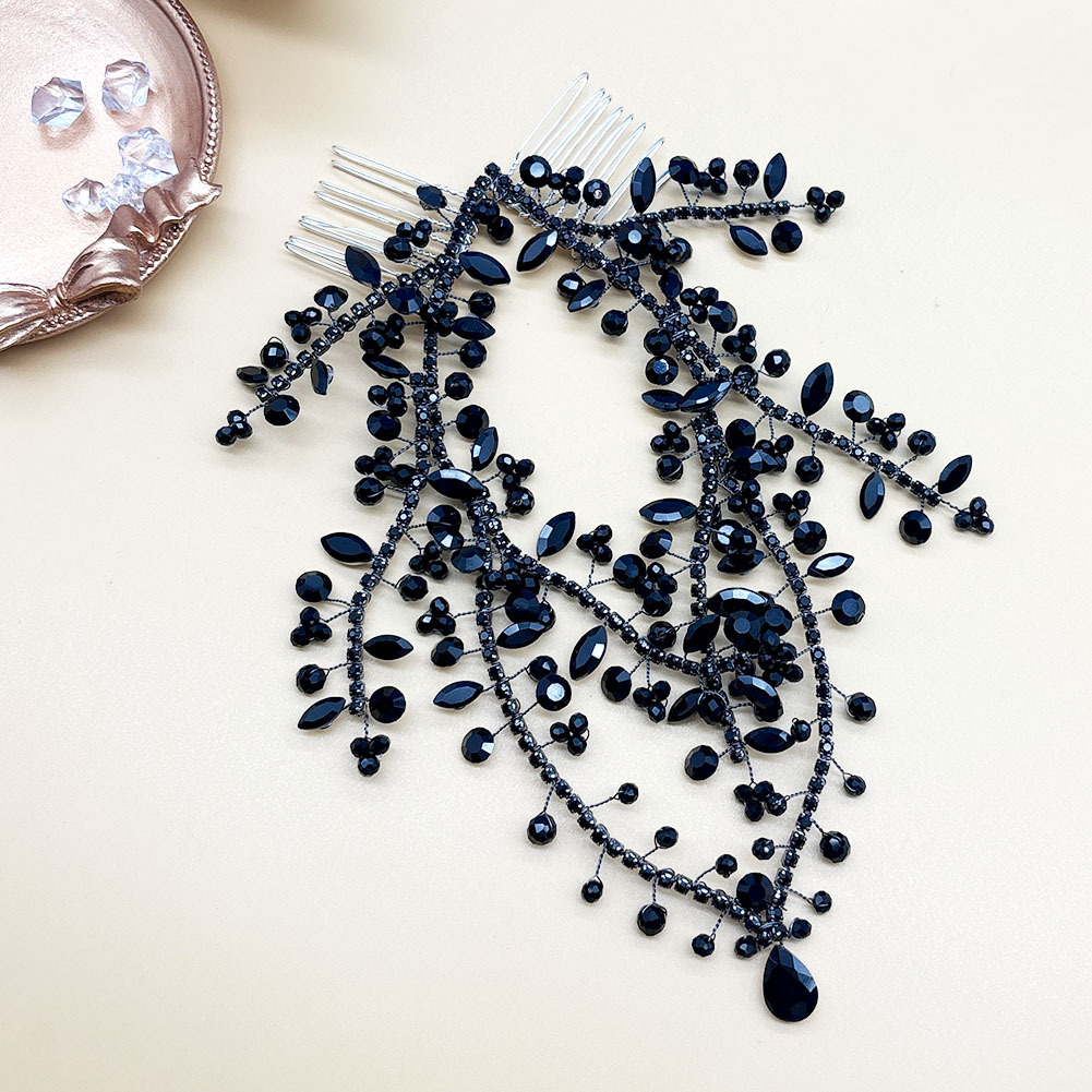 Handmade Forehead Chain Double Hair Comb Pendant Forehead Ornament In Colorful Hues