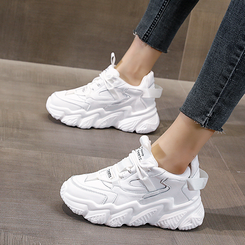 Versatile Platform Chunky Sole Sneakers For Women