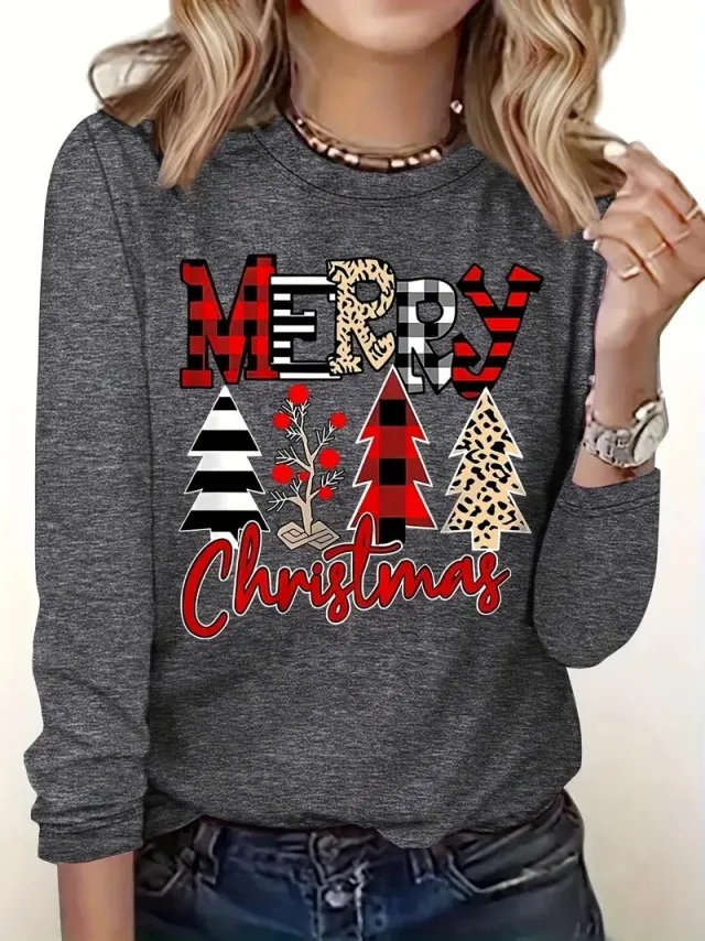 Women's Christmas Crew Neck Casual Sweater Element 3 L - Shop at LoveMi