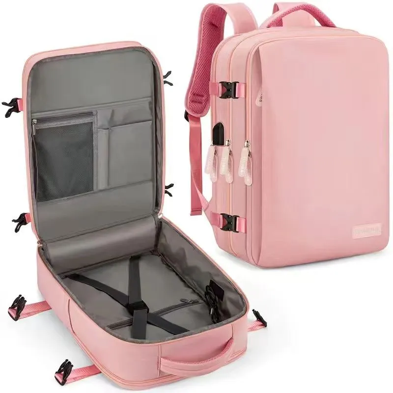 Water Repellent Travel Business Travel Luggage Backpack - Pink
