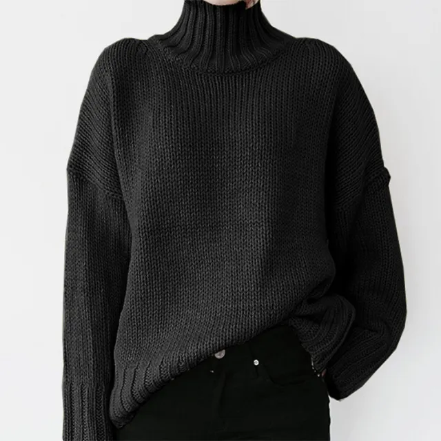 Fashionable Knitted Pullover Sweater For Women Black - Shop at LoveMi