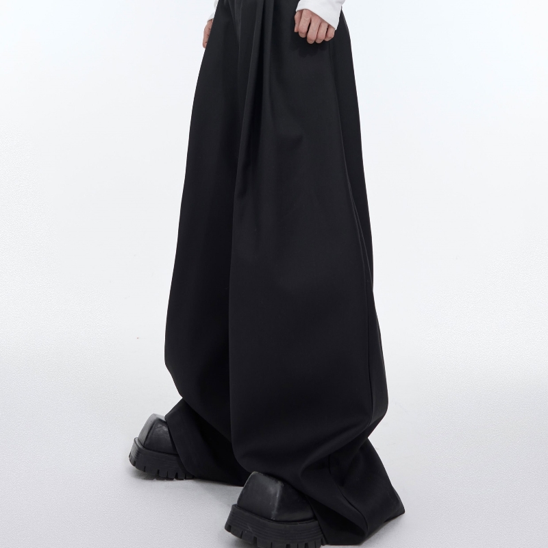 Niche Pleated Three-dimensional Suit Pants Loose Drooping Straight Casual Pants