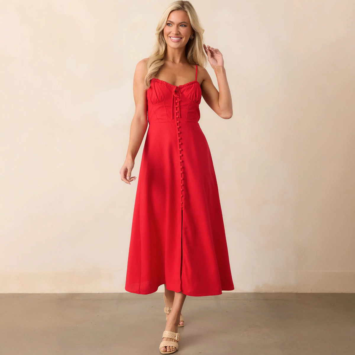 Sexy Backless Strappy Slim Women's Dress Red - Shop at LoveMi