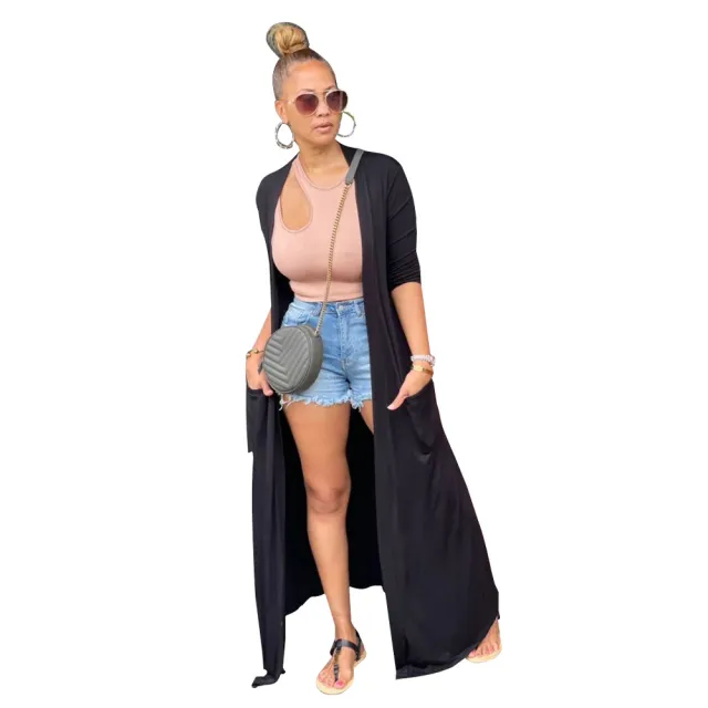 Women's Solid Color Casual Coat Black - Shop at LoveMi