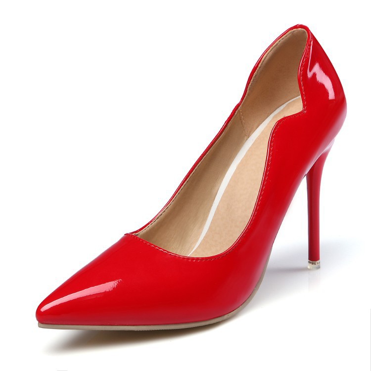 Womens Stiletto Pumps Pointed Toe Low-cut Plus Size