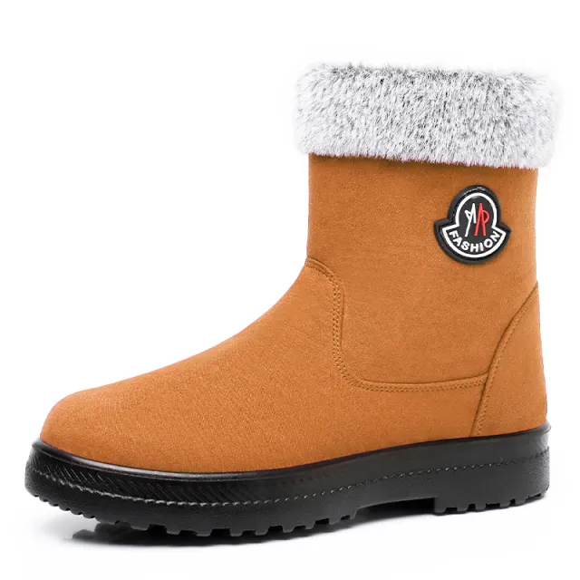 Cotton padded Shoes With Velvet Women's Long Tube High top Snow Boots Yellow - Shop at LoveMi