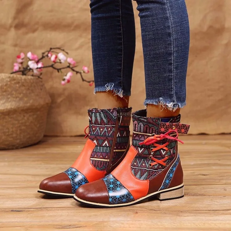 Title 2, Damen Patchwork Lady Martins Boots für Stil un...