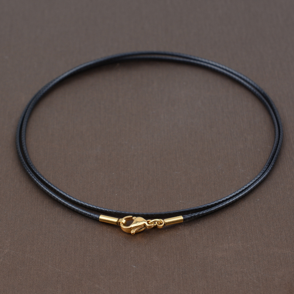Unlinked Black Leather Cord Amber Necklace