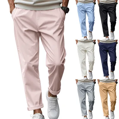 Men's Trousers With Pockets Casual Loose Comfortable Quick-drying Waist-tied Pants