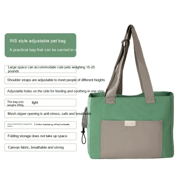 Cute Canvas Diaper Open Head Cat Bag Shoulder Bag Green Upgrade - Shop at LoveMi