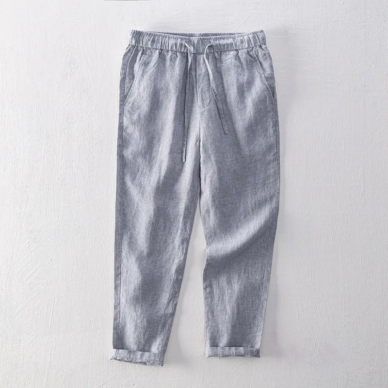 Linen Breathable Straight Trousers Men's Clothing