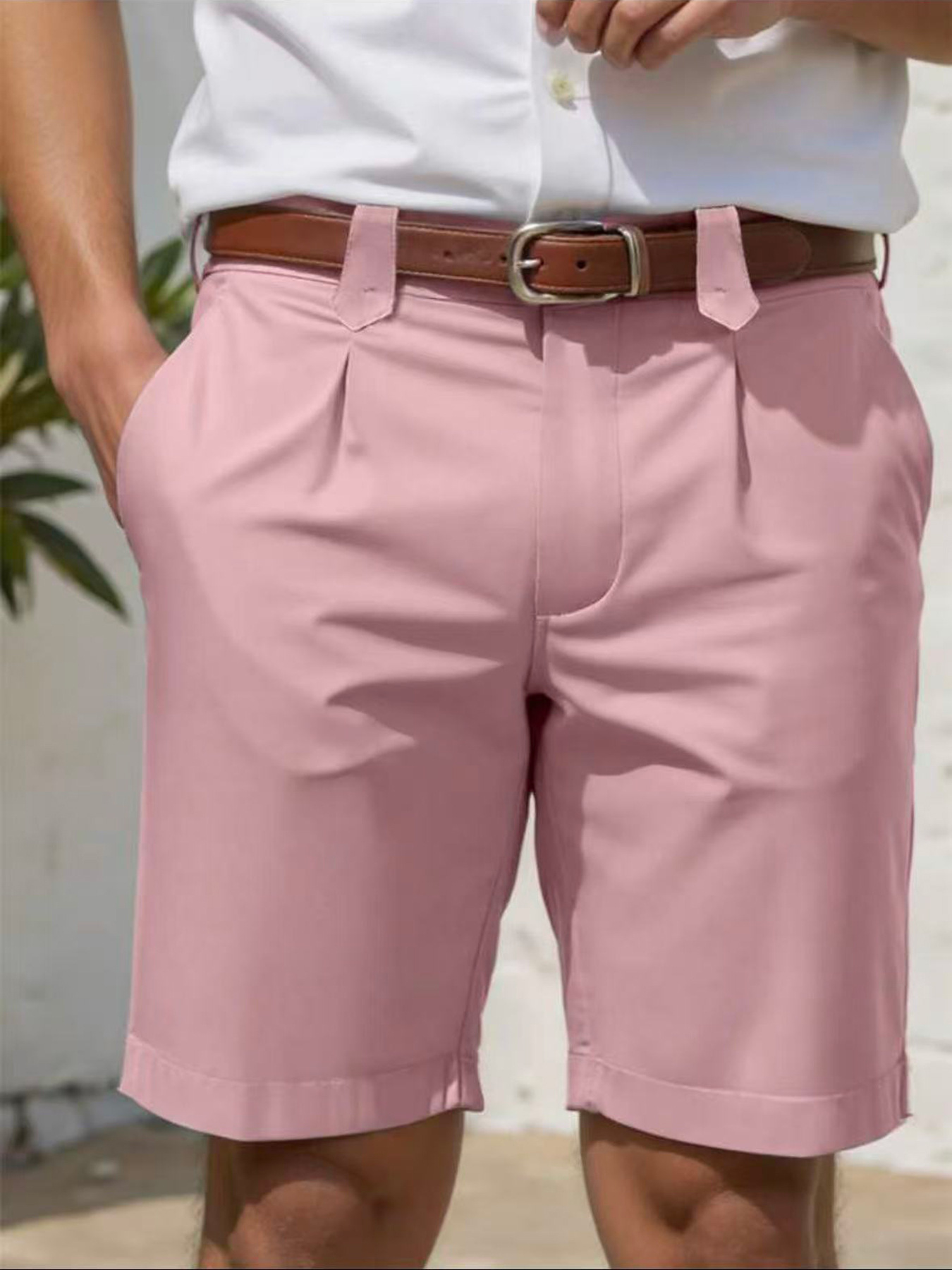 Business-Casual Slim-Fit Straight-Leg Shorts For Men 9