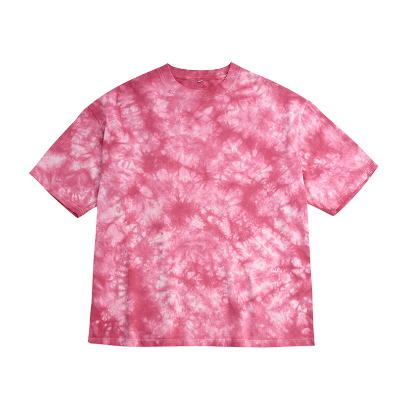 Tie dye Pattern Short sleeved T shirt Popular Style Fashion Pink - Shop at LoveMi