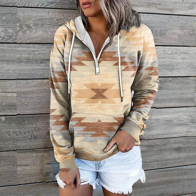 Female Ethnic Tribal Hoodie Coat Yellow - Shop at LoveMi