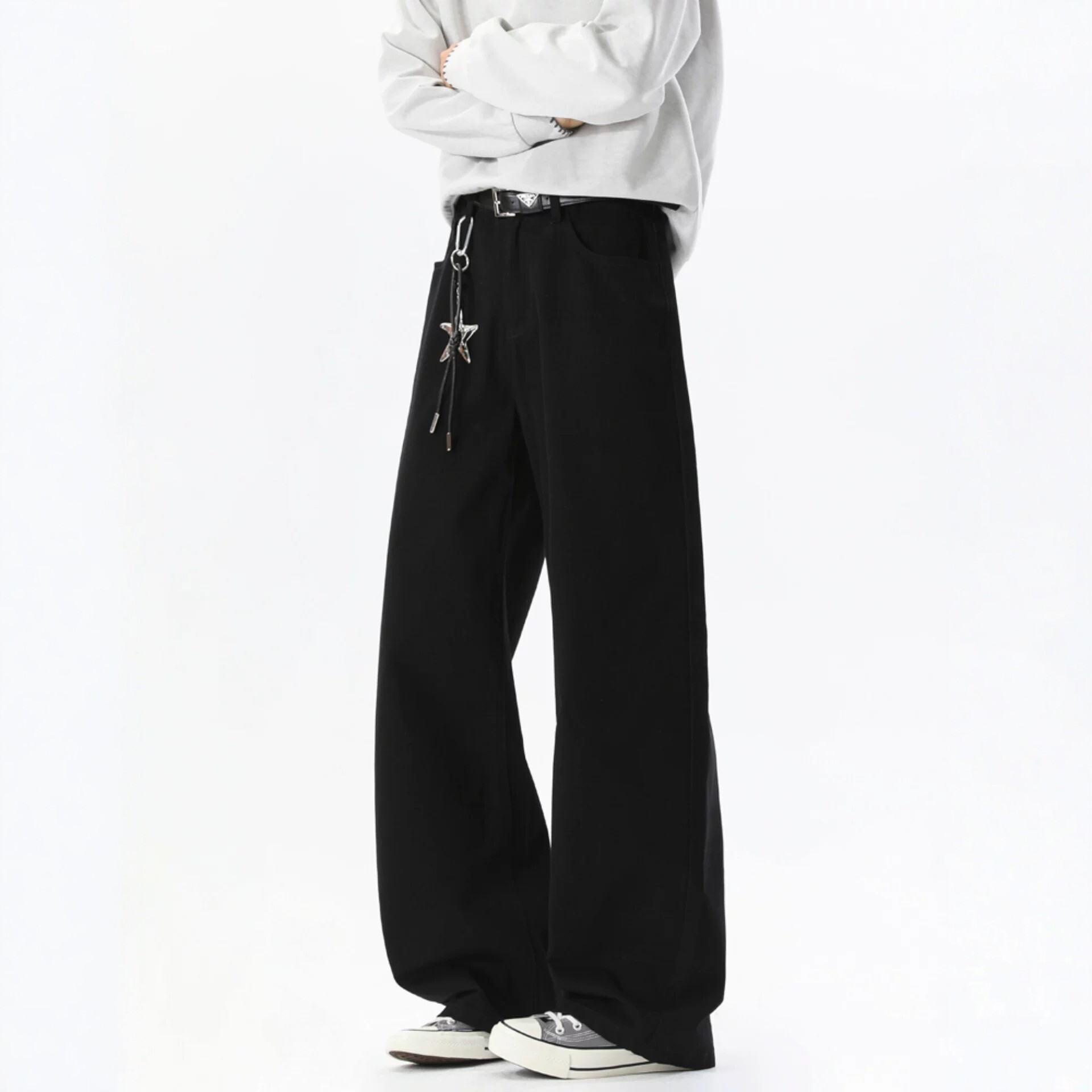 Solid-color Washed Casual Pants For Men — vue 8
