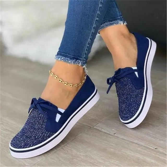 Fall New Flat Shoes Female Low Top Shallow Mouth Blue - Shop at LoveMi