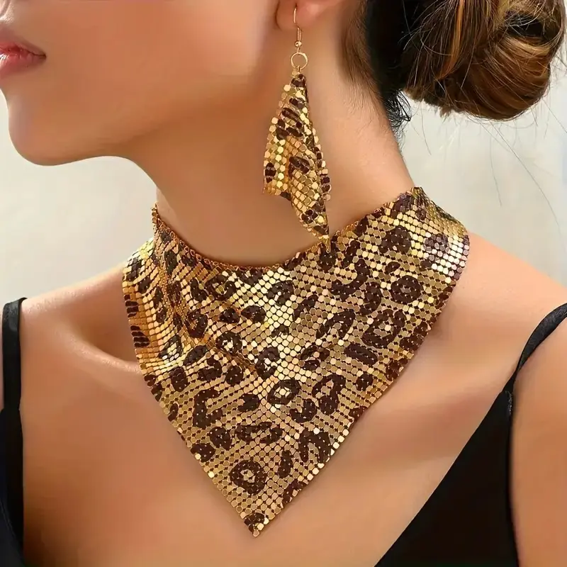 Oumei Liang Sequin Silk Scarf Design Collar
