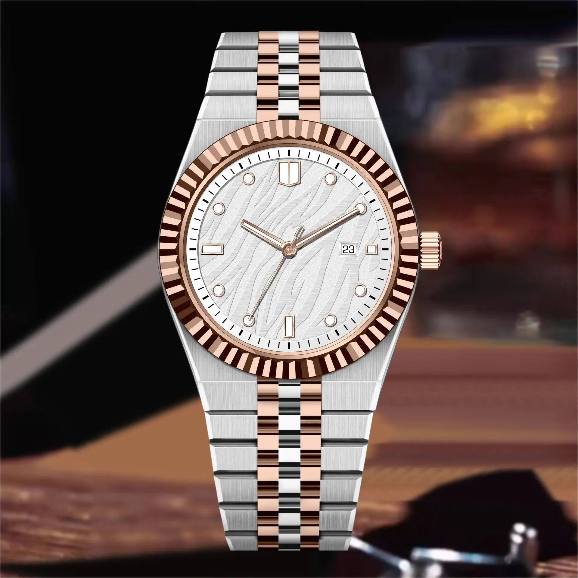 High-End Business Steel-Strap Mens Quartz Watch