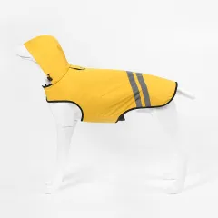 Dog Hooded Outdoor Windproof Shell Jacket - Yellow - View 1