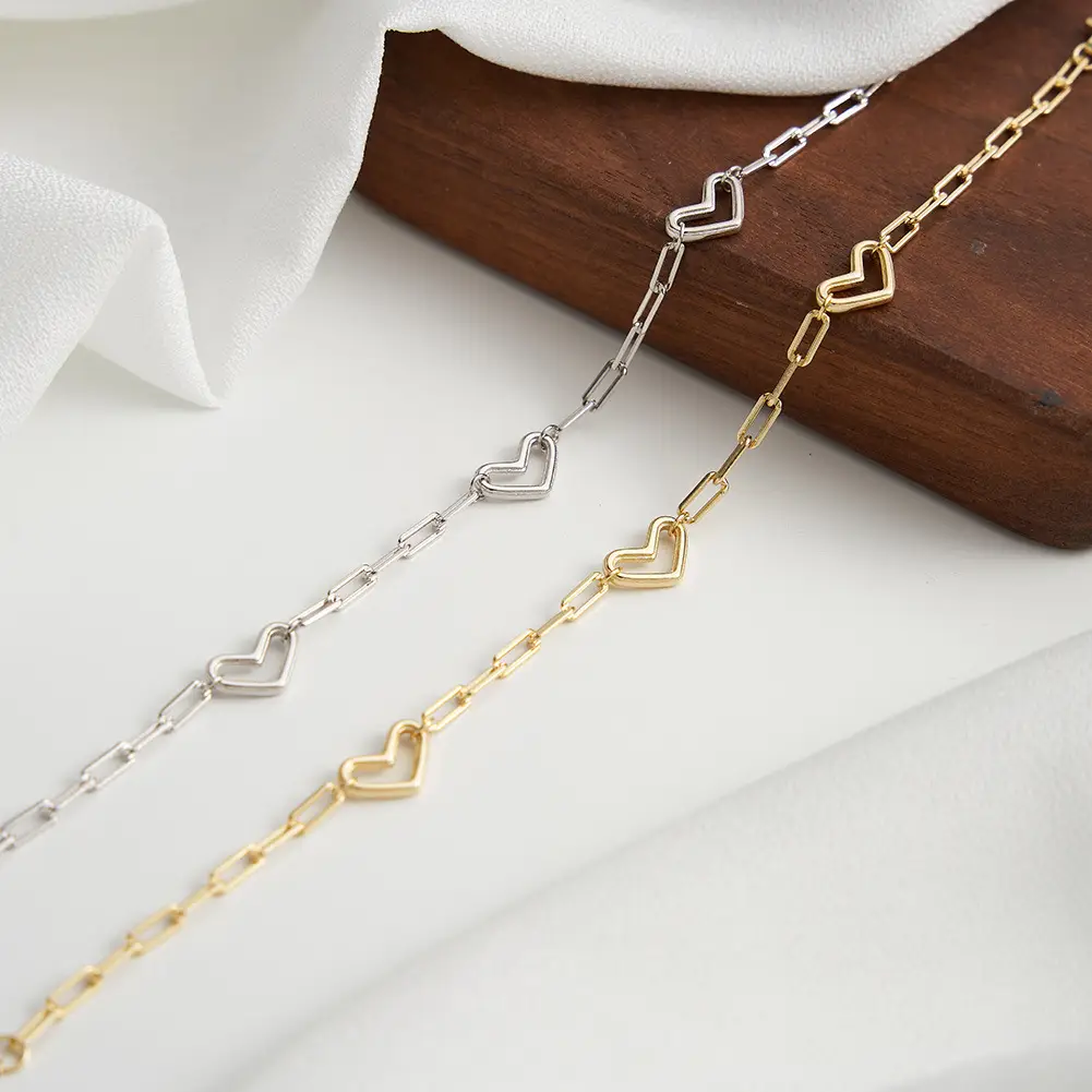 S925 Sterling Silver Heart Clip Bracelet