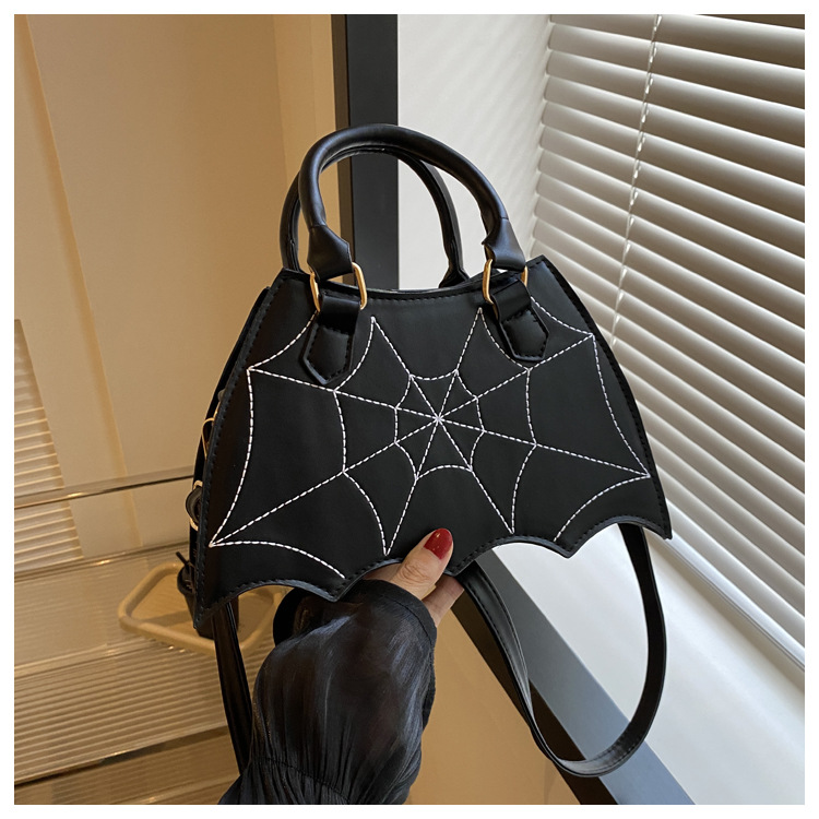 Women's Spider Web Design Shoulder Bag – PU Leather, Trendy Handbag - Picture 9 of 11