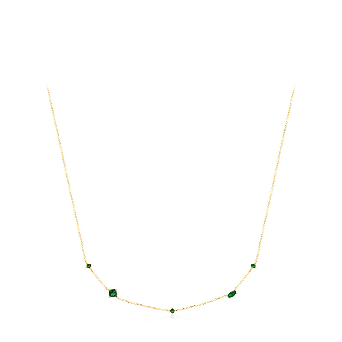 S925 Sterling Silver Simple Geometric Zircon Necklace For Women