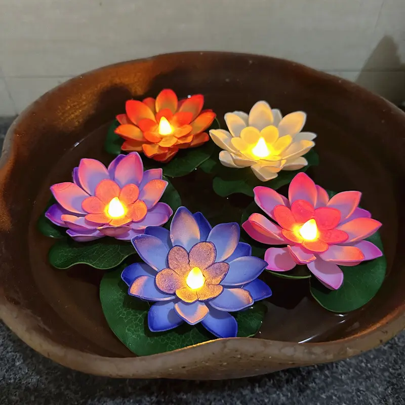 Floating Water Induction Lotus Colorful Waterproof Small