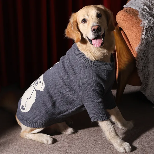 Pet Winter Warm Large Dog Thick Sweater Heart Bear Gray - Shop at LoveMi
