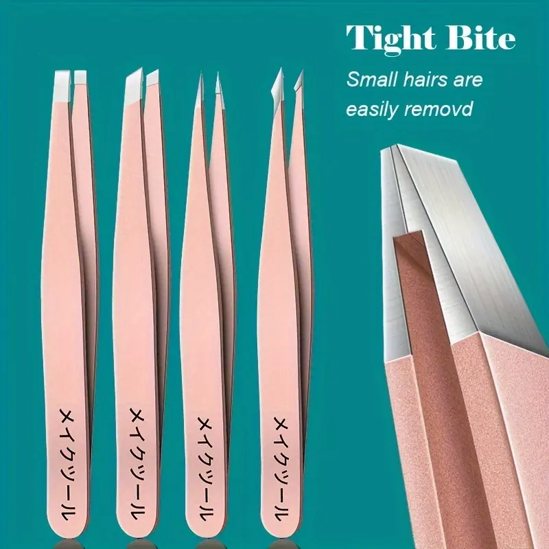 Eye Tweezer 4-piece Set Manicure Expert Eye-brow Knife Portable