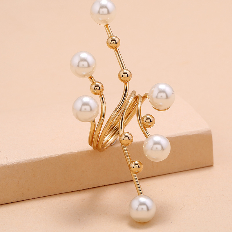 Fashionable Trendy Geometric Pearl Ring For Women