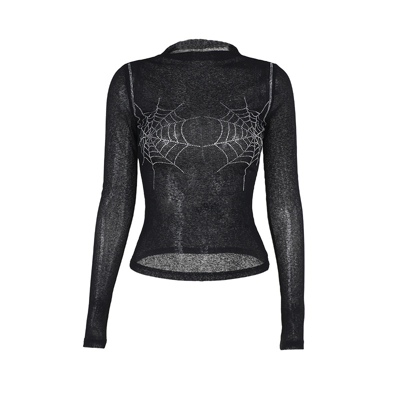 Spider Mesh Basic Top For Women