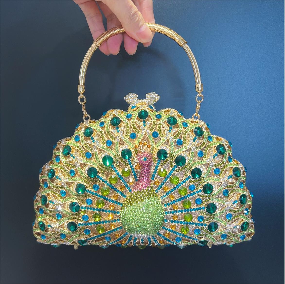 Large Peacock Diamond Every Night Bags Luxury - Image 5