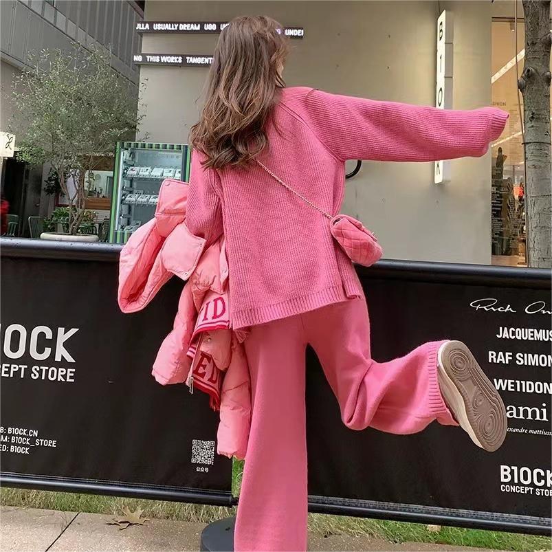 Fashion Special-interest Side Zipper Design Sense Turtleneck Laid-back Style Suit