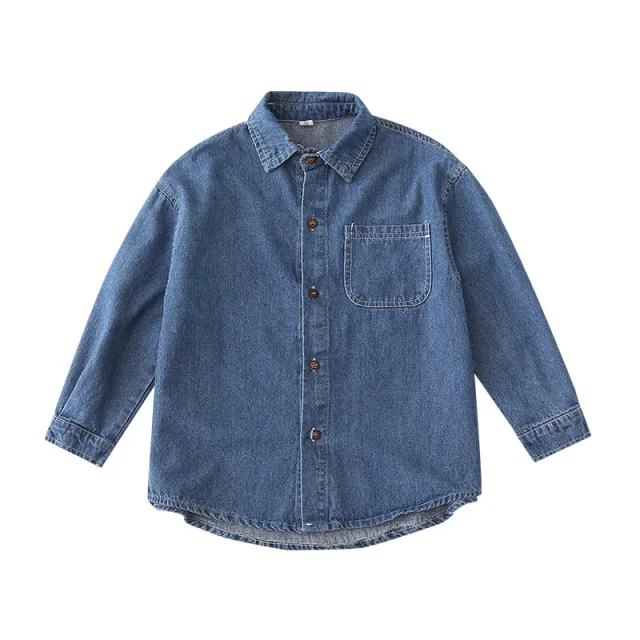 Korean style Chic Vintage Denim Parent child Shirt Set Denim Shirt 3Xl - Shop at LoveMi