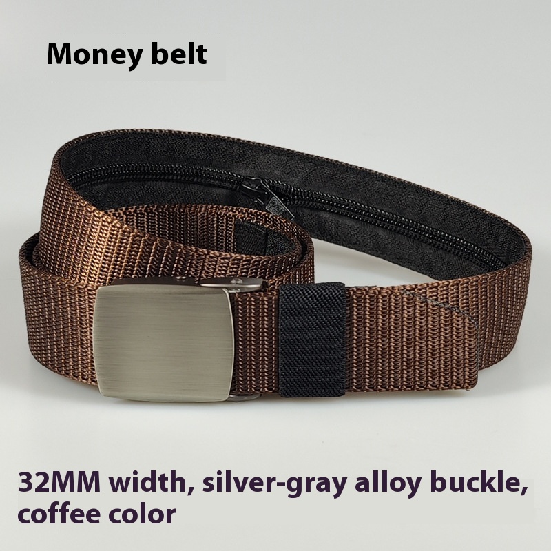 Silver Gray Buckle Brown